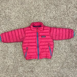 Patagonia Down Jacket size 2T Pink with teal lining
